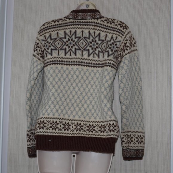 Dale of Norway Pure New Wool Cream Brown Women Cardigan Sweater Size:XS - Picture 2 of 5